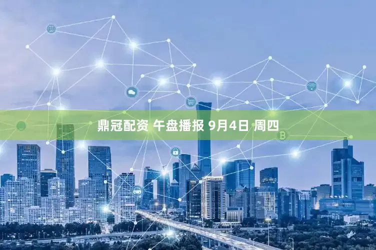 鼎冠配资 午盘播报 9月4日 周四